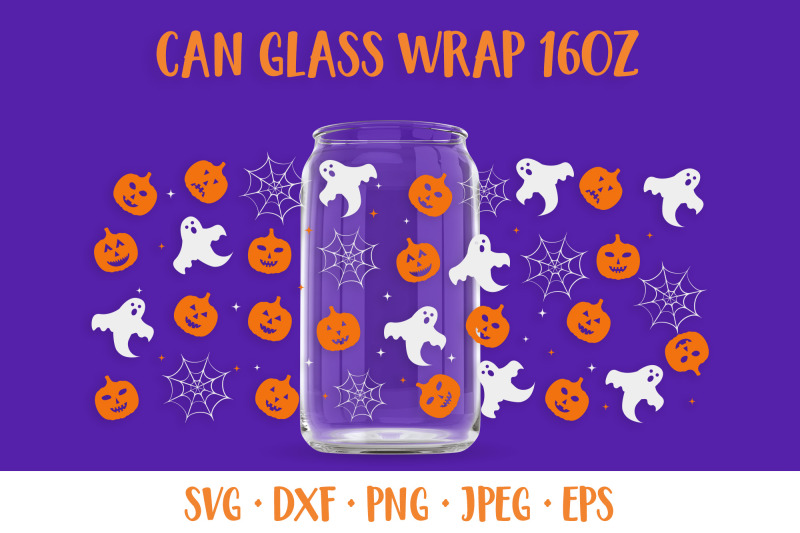 pumpkins-and-ghosts-can-glass-wrap-svg-halloween-glass-can