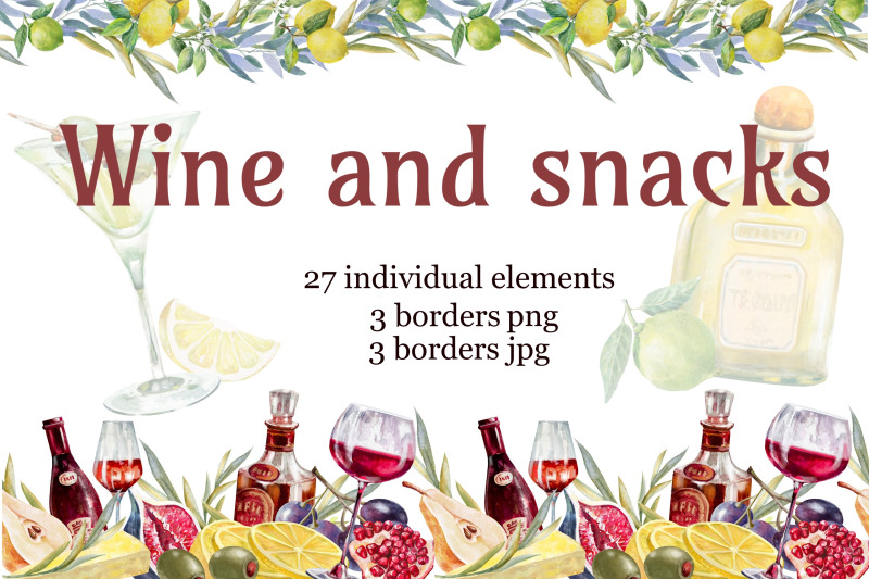 wine-and-snacks-fruits-wine-borders