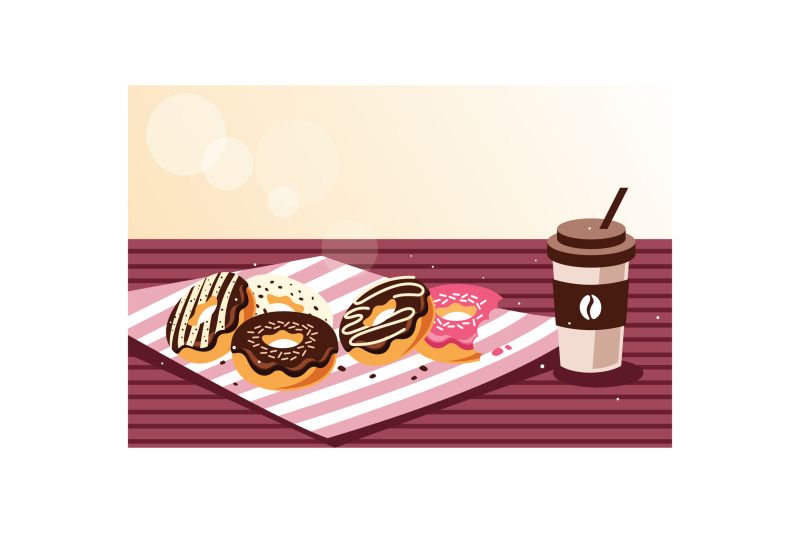 breakfast-with-donuts-and-coffee