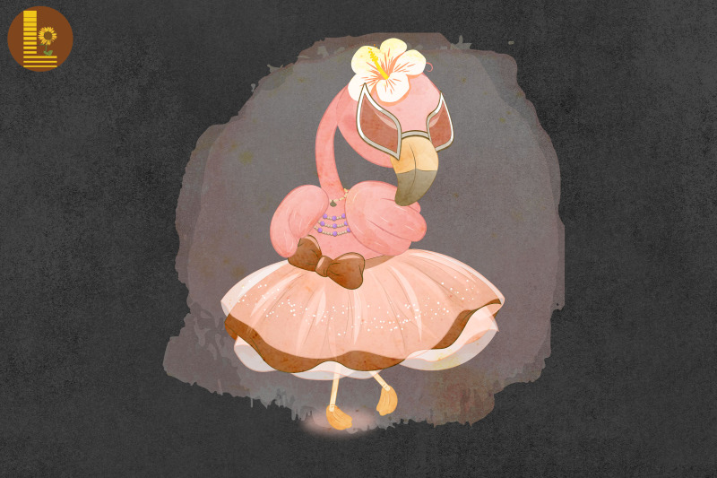 flamingo-dances-ballet-ballerina-vintage