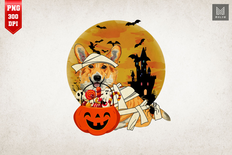 cute-halloween-corgi-mummy-dog-lover