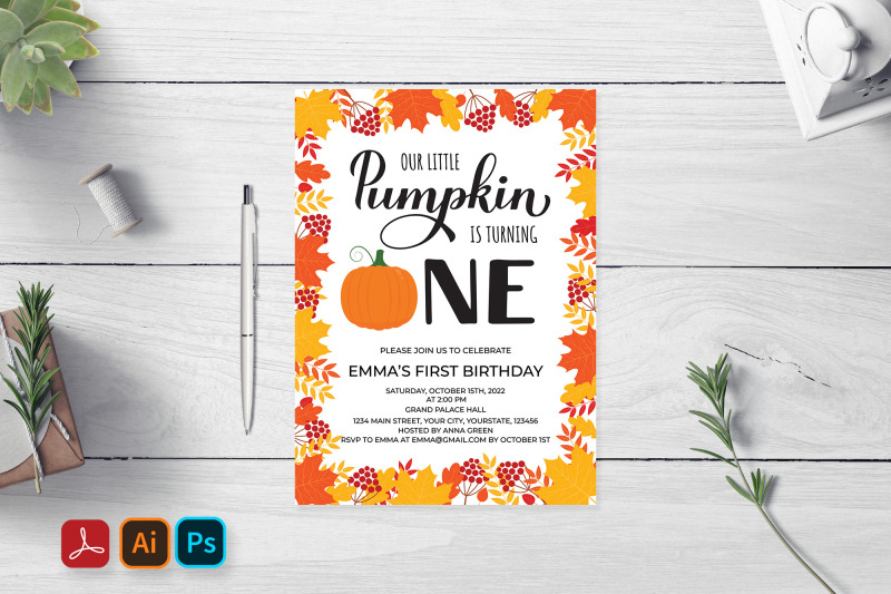 pumpkin-first-birthday-invitation-editable-template