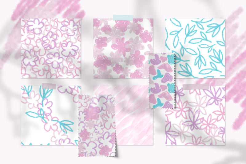 abstract-pink-and-blue-seamless-patterns-and-shapes