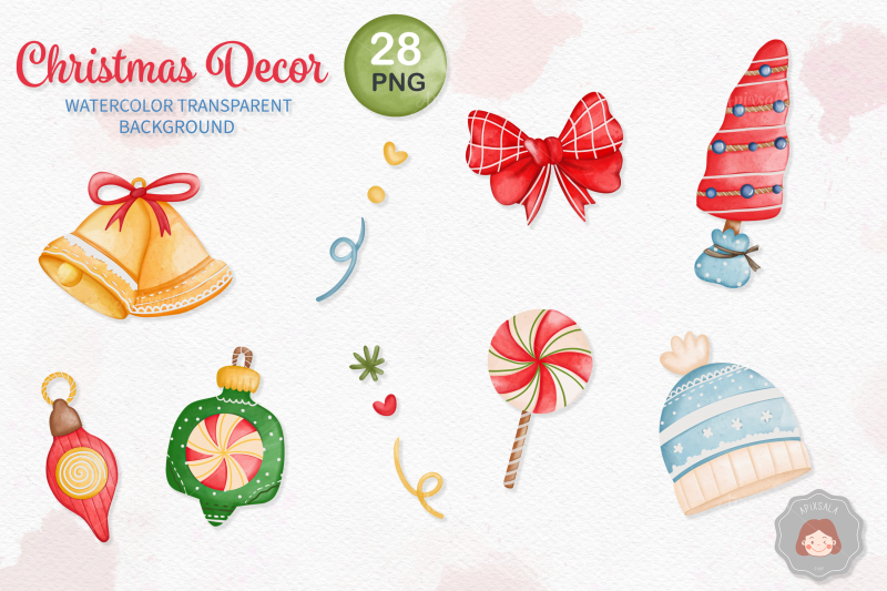 watercolor-christmas-decoration-clipart-christmas-ornament-bundle
