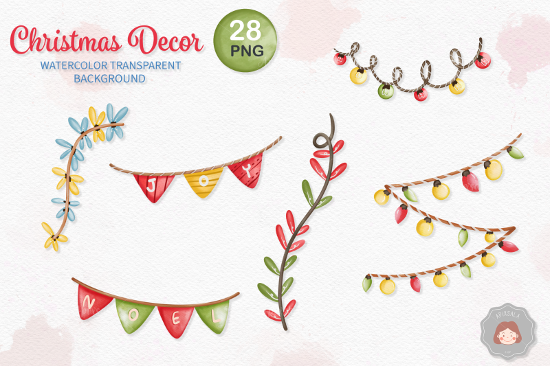 watercolor-christmas-decoration-clipart-christmas-ornament-bundle