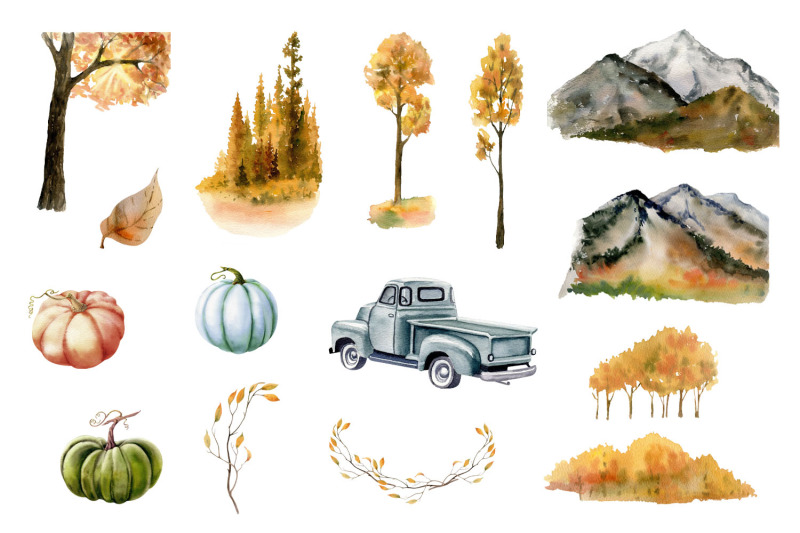 autumn-forest-landscape-watercolor-clipart