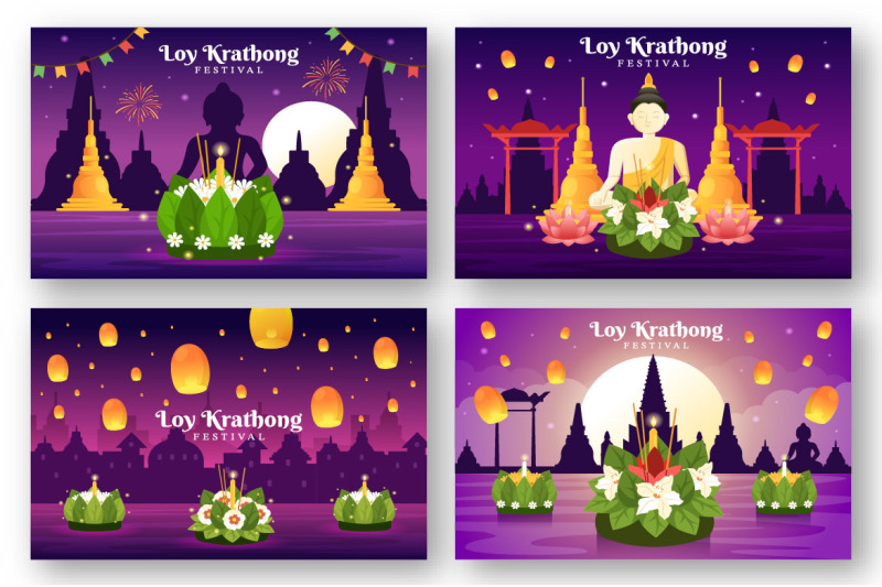 14-loy-krathong-festival-illustration