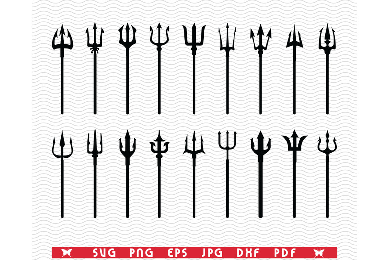 svg-tridents-isolated-black-silhouettes