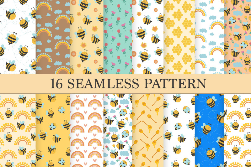 bee-seamless-pattern