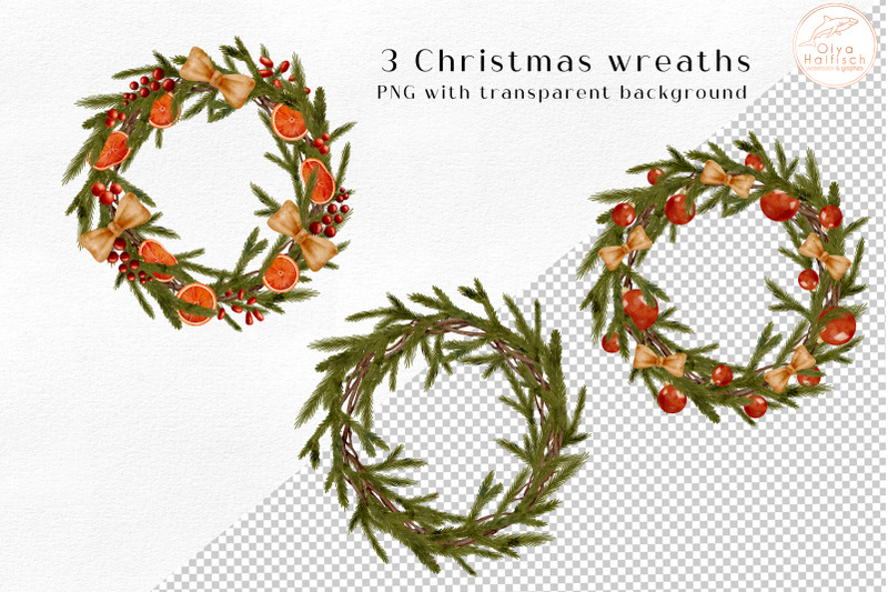 christmas-wreaths-clipart-set-3-winter-greenery-frames-png