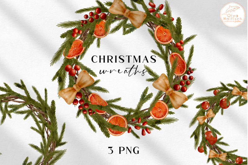 christmas-wreaths-clipart-set-3-winter-greenery-frames-png