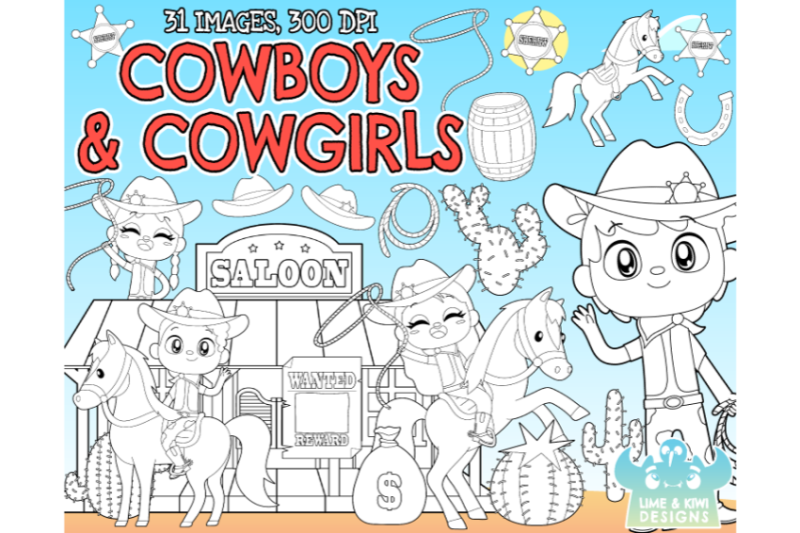 cowboys-and-cowgirls-digital-stamps-lime-and-kiwi-designs