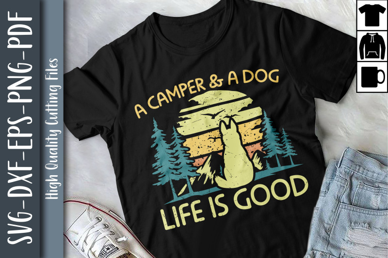 camping-a-camper-and-a-dog-life-is-good