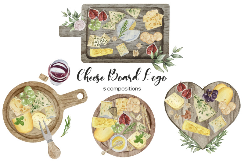 watercolor-cheese-board-logo-premade-cheese-plate-logo