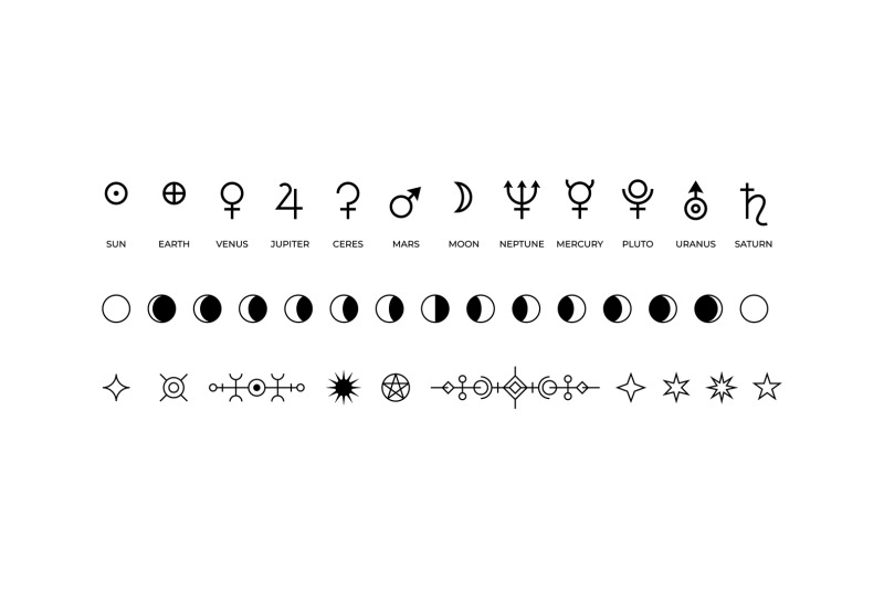 moon-phases-icons-black-and-white-symbols-of-solar-system-planets-or