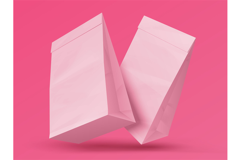 snack-bag-realistic-blank-paper-sacks-pink-closed-packages-for-food