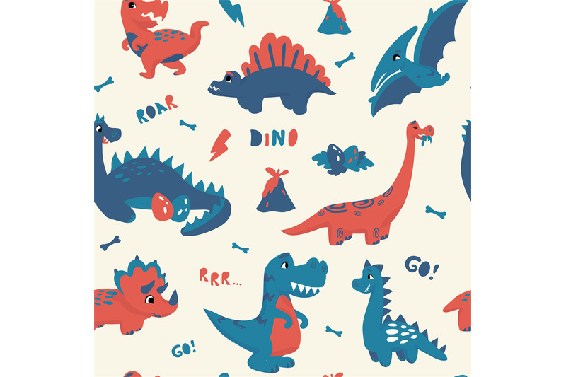 cute-dinosaur-pattern-seamless-texture-with-prehistoric-adorable-anim