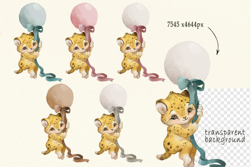 watercolor-boho-baby-cute-leopard-on-a-hot-air-balloon