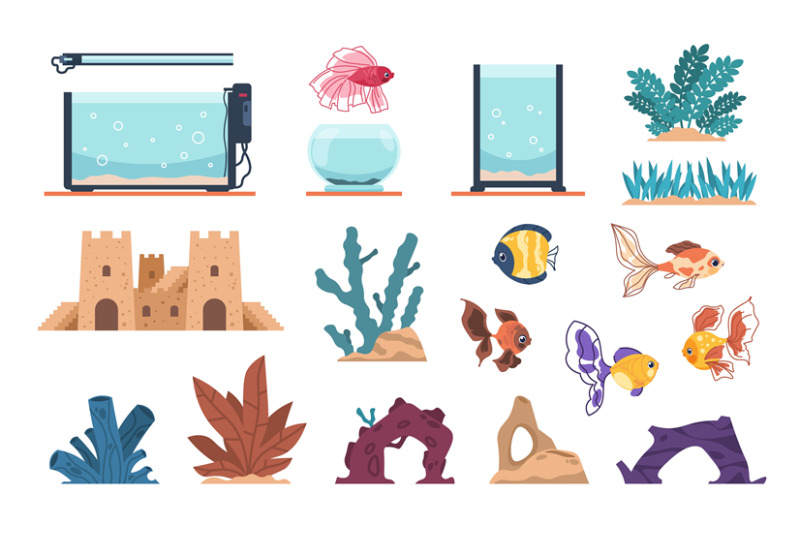 aquarium-elements-cartoon-water-glass-tank-for-fish-and-underwater-pl