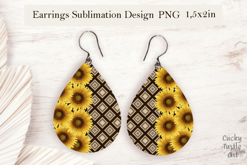 sunflower-teardrop-sublimation-earrings-design