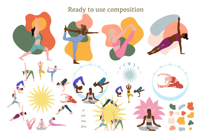 yoga-woman-collection-clipart