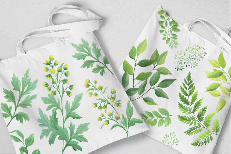 green-leaves-watercolor-clipart-png