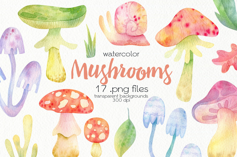 watercolor-mushrooms-clipart-png-files