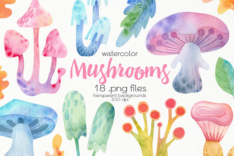 watercolor-mushrooms-clipart-png-files
