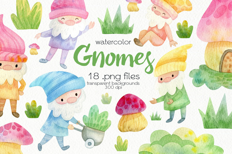 watercolor-garden-gnomes-clipart-png-files