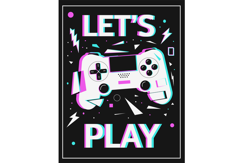 gamer-poster-let-039-s-play-concept-white-gamepad-and-abstract-geometric