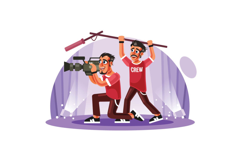 cameraman-and-sound-engineer-vector-illustration