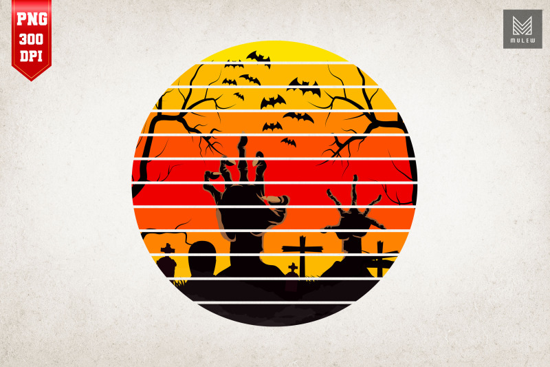 vintage-retro-sunset-zombie-hand