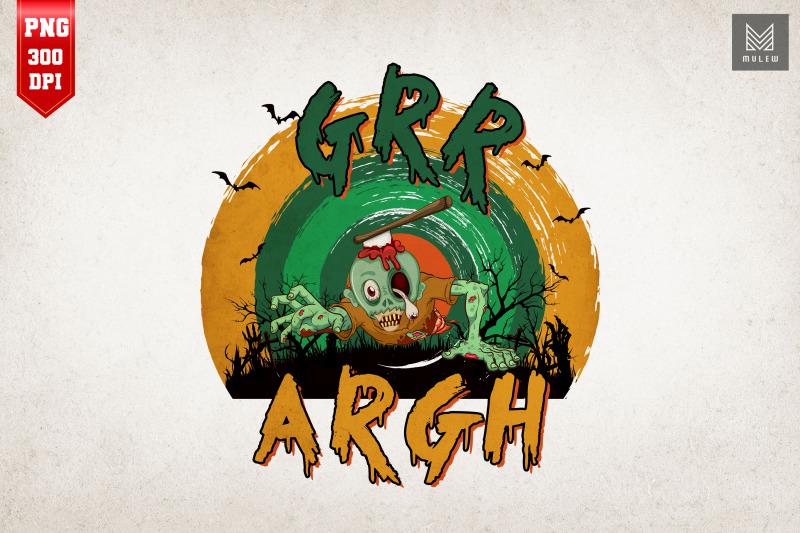 zombie-grr-argh-halloween-retro