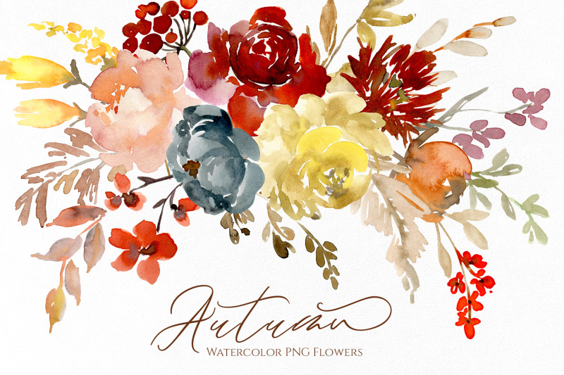 watercolor-autumn-flowers-roses