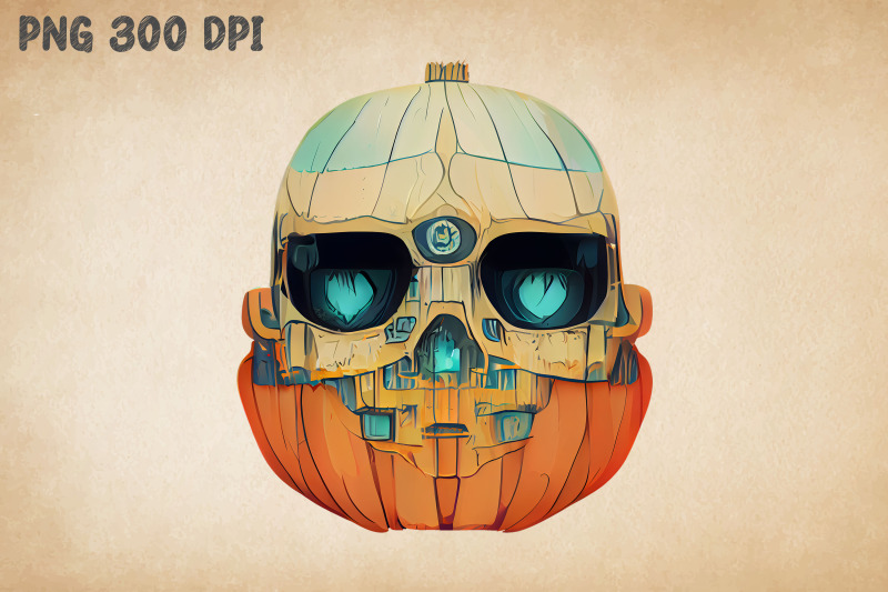 skull-pumpkin-ghibli-style