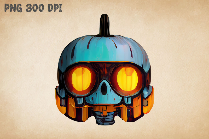 robotic-skull-pumpkin