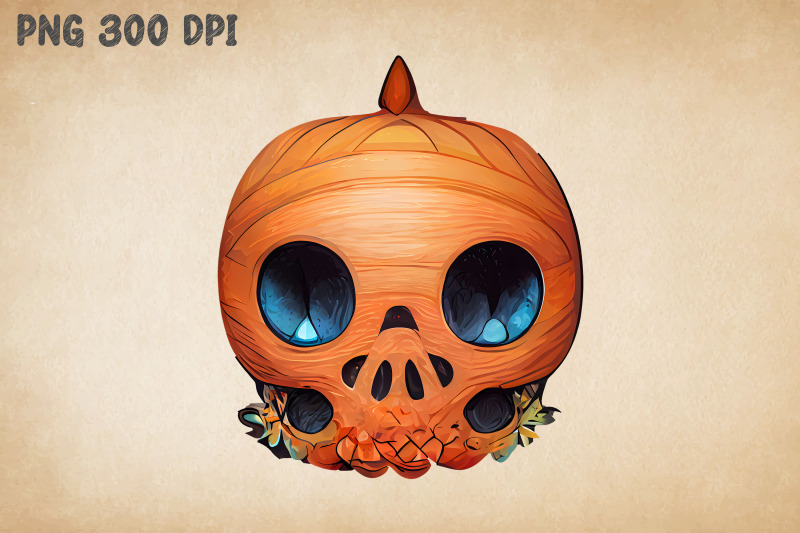 cute-kawaii-skull-pumpkin-2