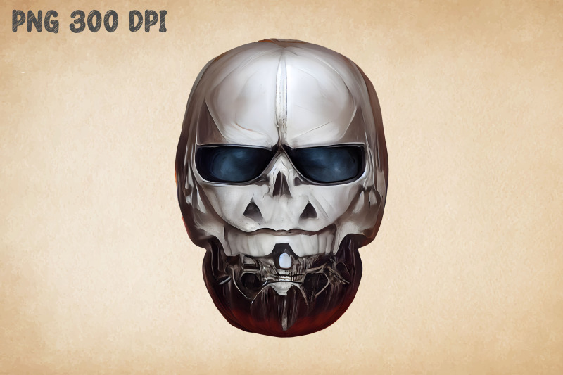 robotic-skull-pumpkin-with-glasses-2