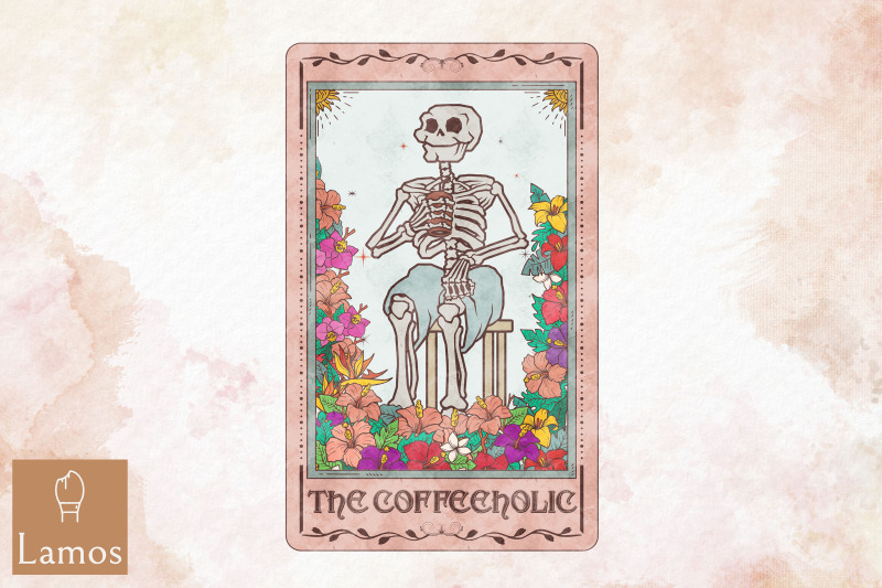 the-coffeeholic-skeleton-tarot-card