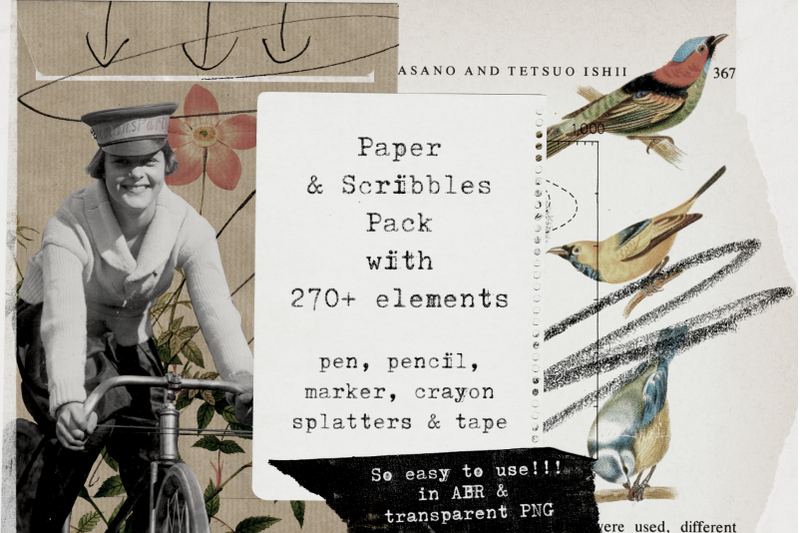 paper-and-scribbles-pack-for-collages