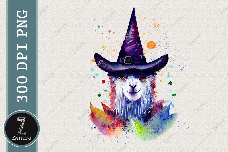 llama-with-witch-hat-halloween