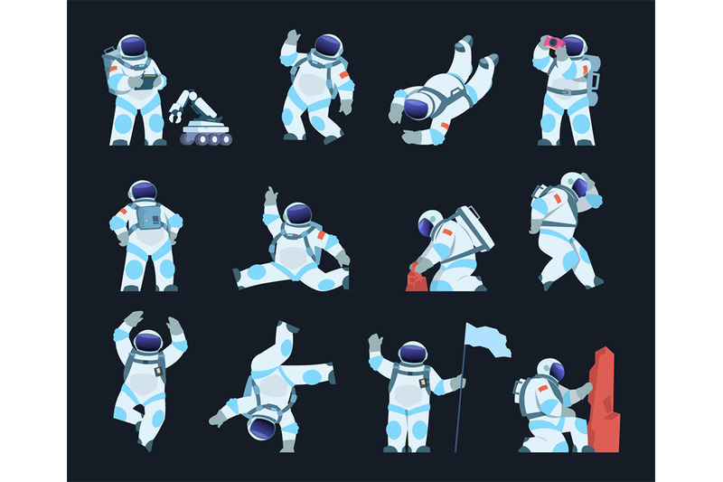 astronaut-cartoon-spaceman-in-different-poses-cosmic-explorer-wears