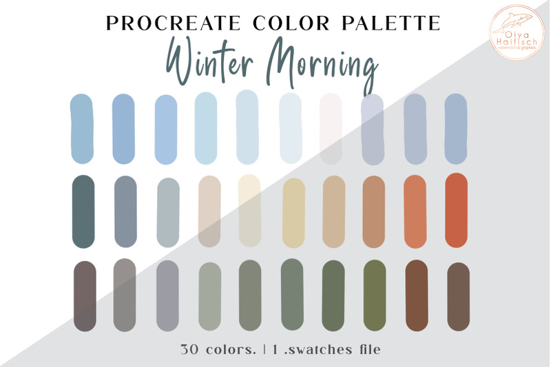 winter-procreate-color-palette-winter-nature-color-swatches