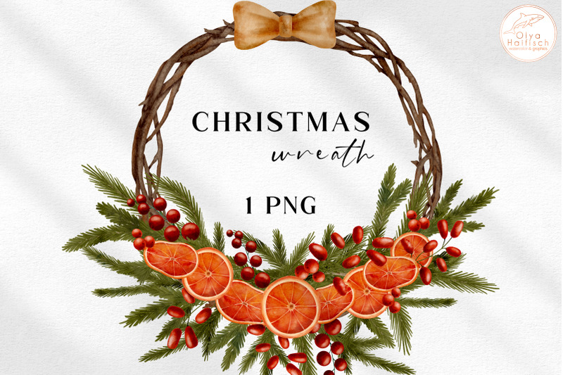 christmas-wreath-png-watercolor-winter-fir-branches-frame-clipart