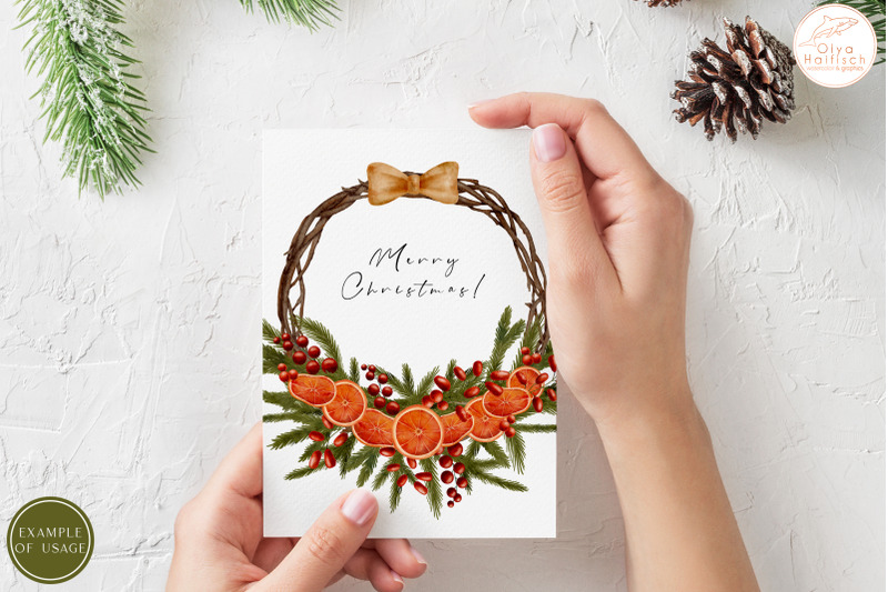 christmas-wreath-png-watercolor-winter-fir-branches-frame-clipart