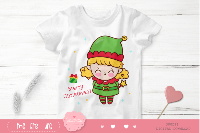 cute-christmas-elf-clipart-santa-baby-elf-kawaii-clipart