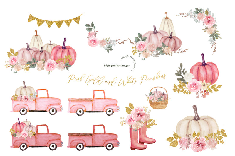 pink-white-autumn-pumpkin-truck-clipart-dusty-pink-flower