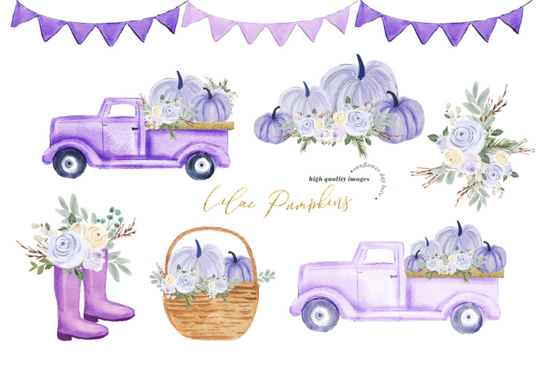 lilac-purple-pumpkin-truck-clipart-pastel-purple-flowers
