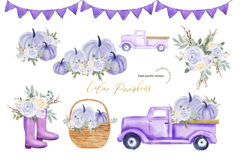 lilac-purple-pumpkin-truck-clipart-pastel-purple-flowers