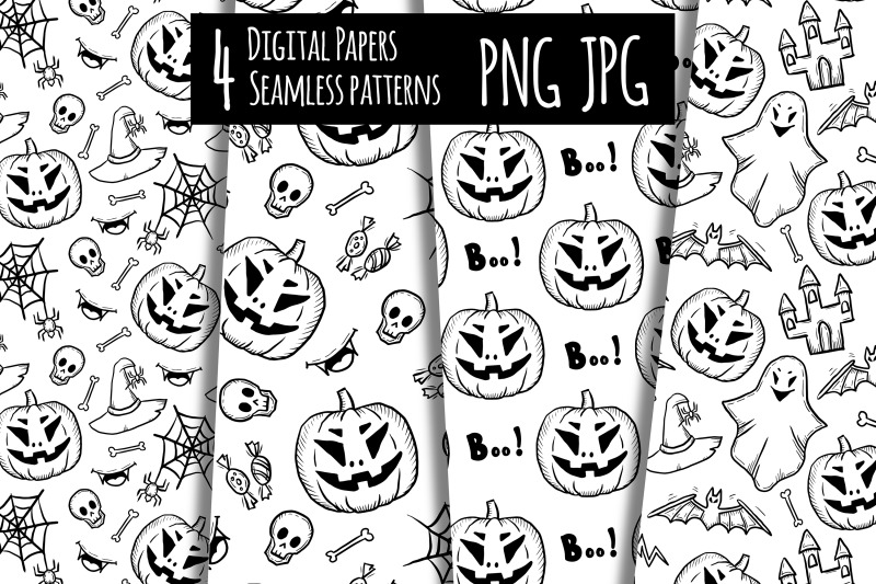 halloween-doodle-digital-paper-background-and-card